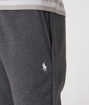 Double Knit Pony Logo Joggers by Polo Ralph Lauren in Barclay Heather. Shot by EQVVS. Detail shot.