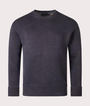Garment-Dyed Sweatshirt in Polo Black | 100% Cotton | Polo Ralph Lauren | EQVVS | Front shot 