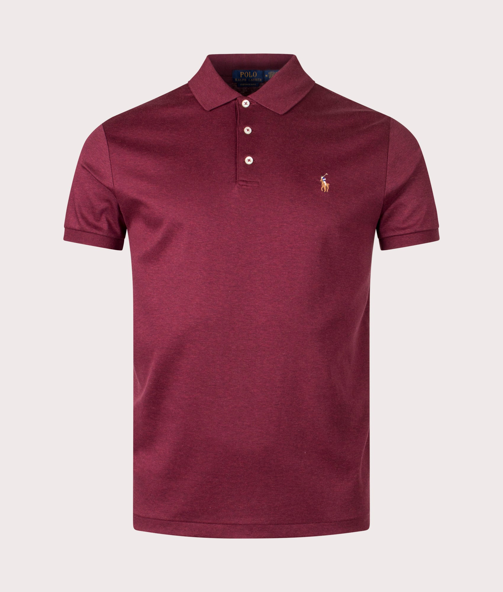 Mesh Polo Shirt in Spring Wine Heather | 100% Cotton | Polo Ralph Lauren | EQVVS | Front shot 