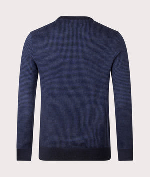 Houndstooth Wool Sweatshir in Navy Combo. 100% Wool | Polo Ralph Lauren | Shot at EQVVS | Back shot 