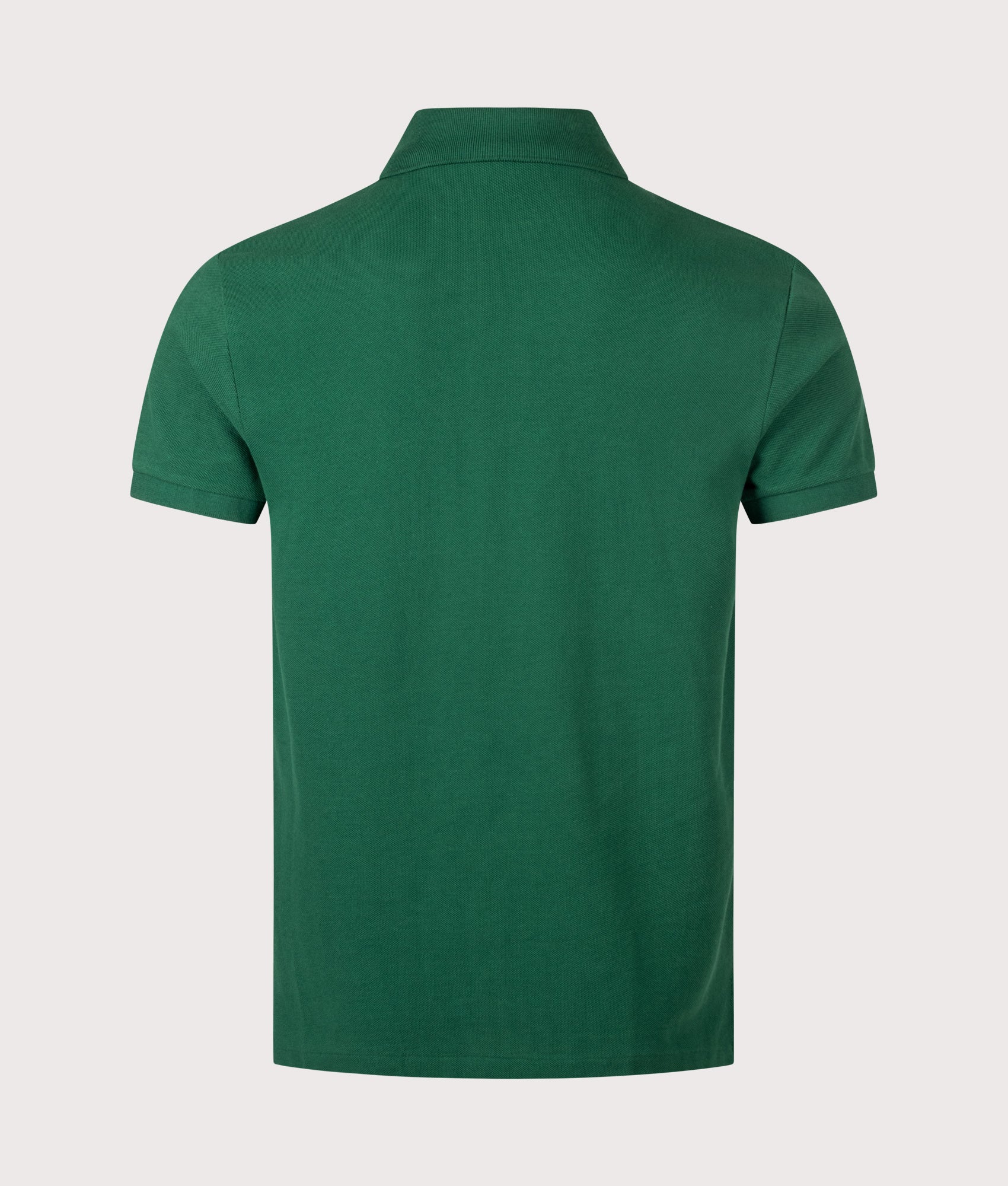 Polo Ralph Lauren Custom Slim Fit Mesh Polo Shirt in New Forest at EQVVS Menswear. Back shot.