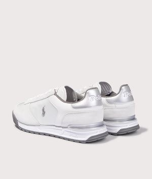 Ralph Lauren, Varick Suede & Oxford Sneakers, White/ grey/ Silver, Eqvvs Menswear, back angle
