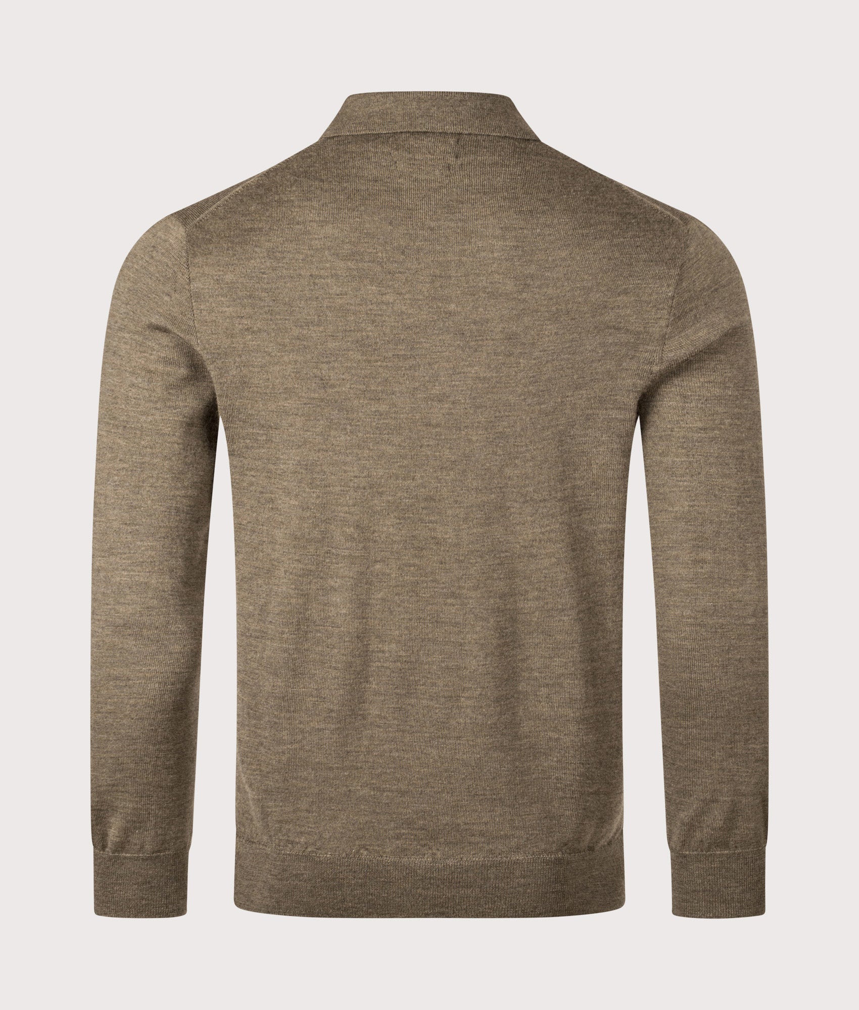Knitted Polo Shirt in Cargo Olive Heather. | 100% Cotton | Polo Ralph Lauren | Shot at EQVVS | Back shot