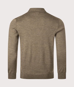 Knitted Polo Shirt in Cargo Olive Heather. | 100% Cotton | Polo Ralph Lauren | Shot at EQVVS | Back shot