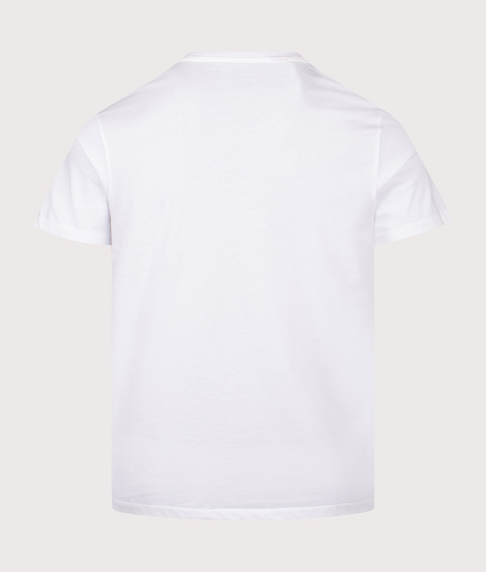 Polo Ralph Lauren Lightweight T-Shirt in white with a navy Polo Pony at EQVVS Menswear. Back shot.