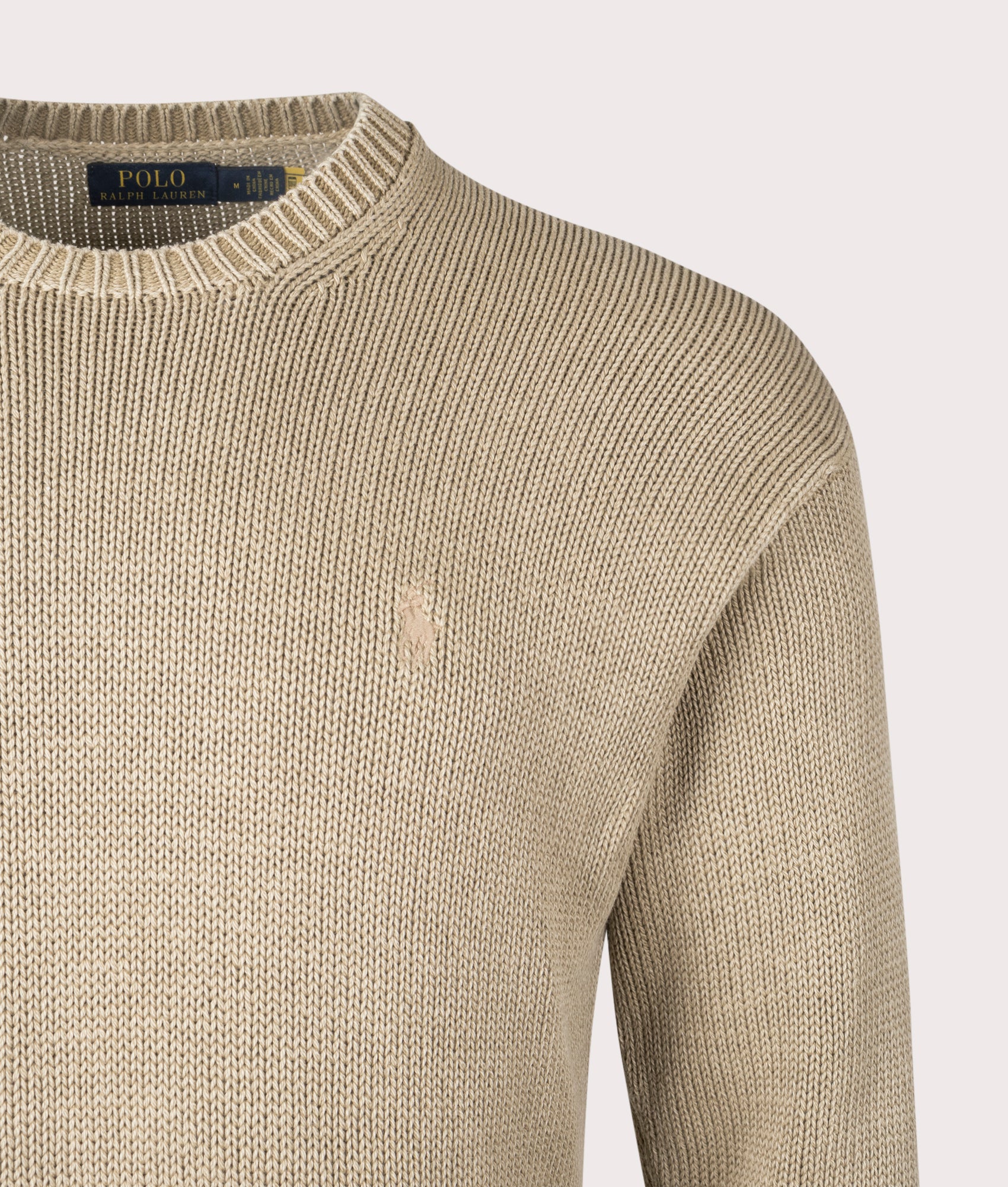 Garment-Dyed Sweatshirt in Surrey Tan | 100% Cotton | Polo Ralph Lauren | EQVVS | Front detail shot 