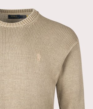 Garment-Dyed Sweatshirt in Surrey Tan | 100% Cotton | Polo Ralph Lauren | EQVVS | Front detail shot 
