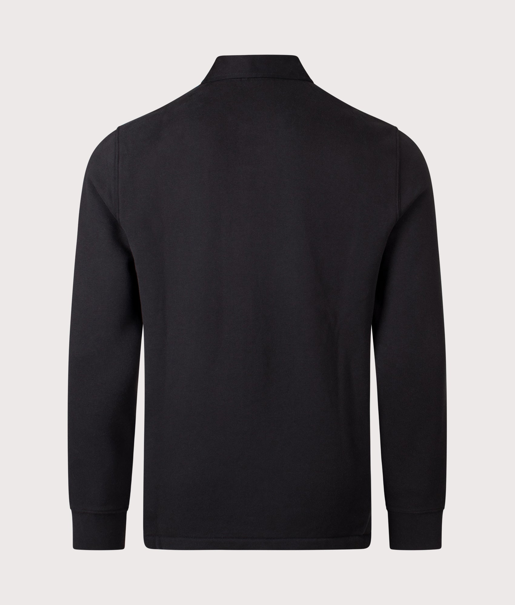 Polo Ralph Lauren The RL Logo Rugby Shirt in Black at EQVVS Menswear. Back shot.