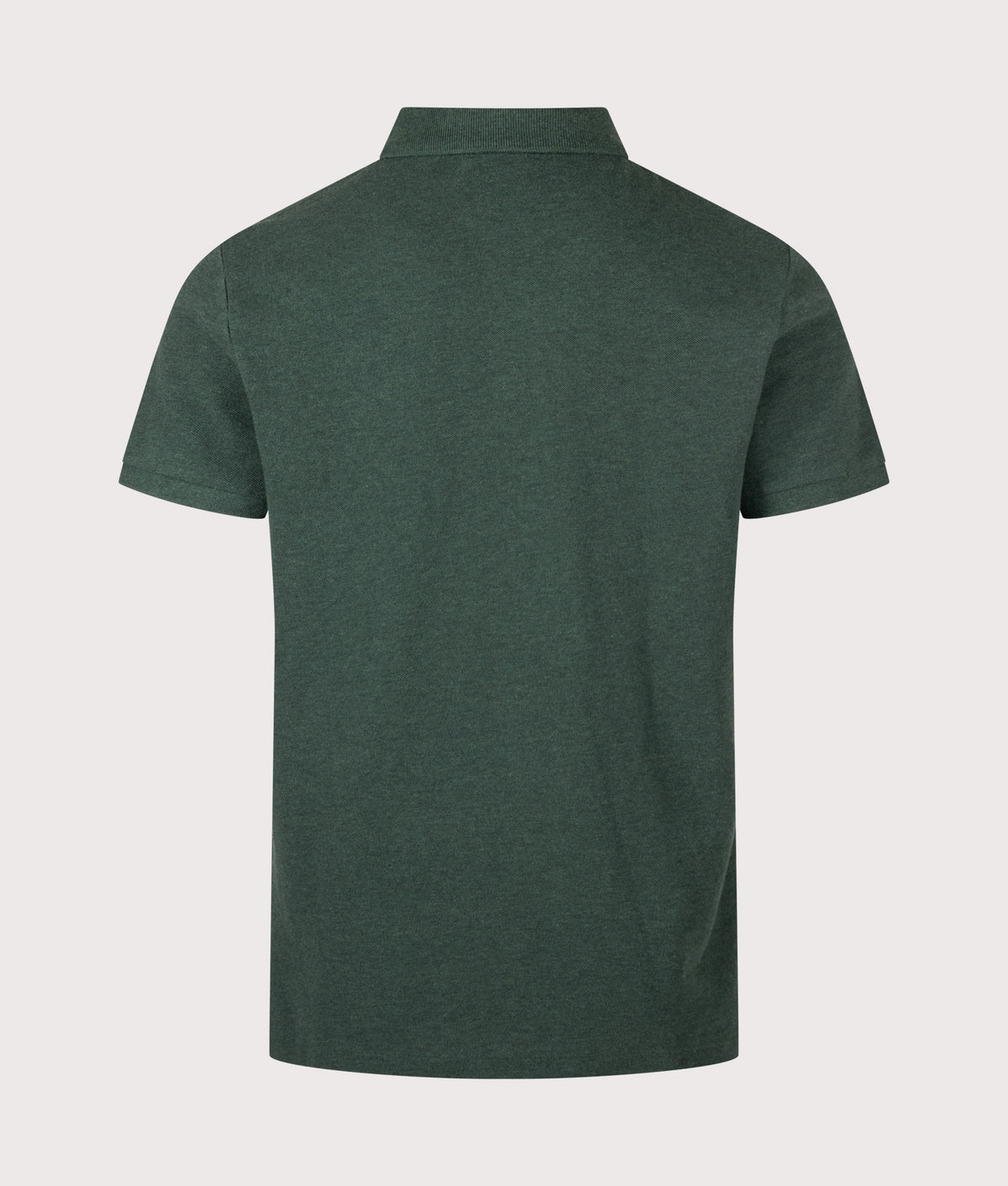Polo Ralph Lauren Custom Slim Fit Mesh Polo Shirt in Scotch Pine Heather at EQVVS Menswear. Back shot.