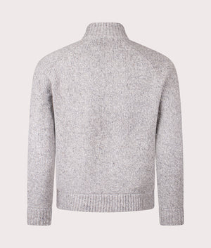 Polo Ralph Lauren Wool-Blend Mockneck Cardigan in Marl Grey at EQVVS Menswear. Back shot