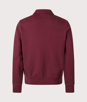 Quarter-Zip Loopback Terry Sweatshirt by Polo Ralph Lauren in Classic Wine. Shot by EQVVS. Back shot.