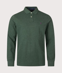 Custom Slim Fit Long Sleeve Polo Shirt: 149 Scotch Pine Heather 