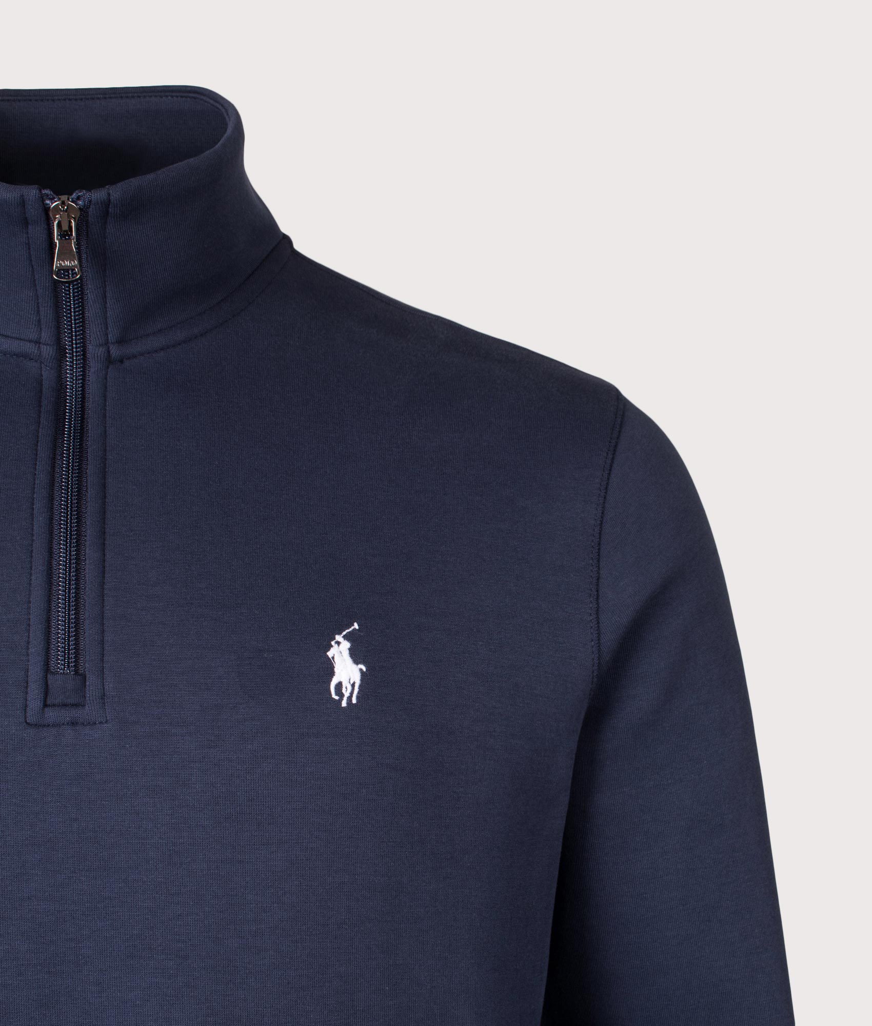 Double Knit Quarter Zip Sweatshirt. Shot by EQVVS. Detail shot.