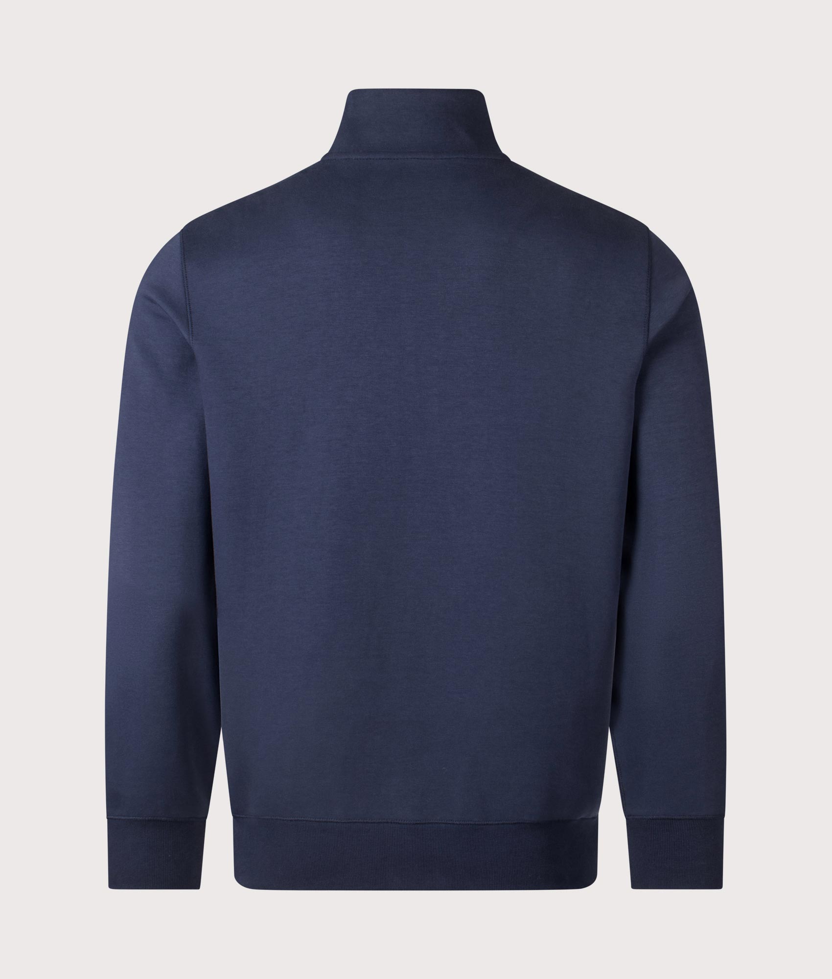Double Knit Quarter Zip Sweatshirt. Shot by EQVVS. Back shot.
