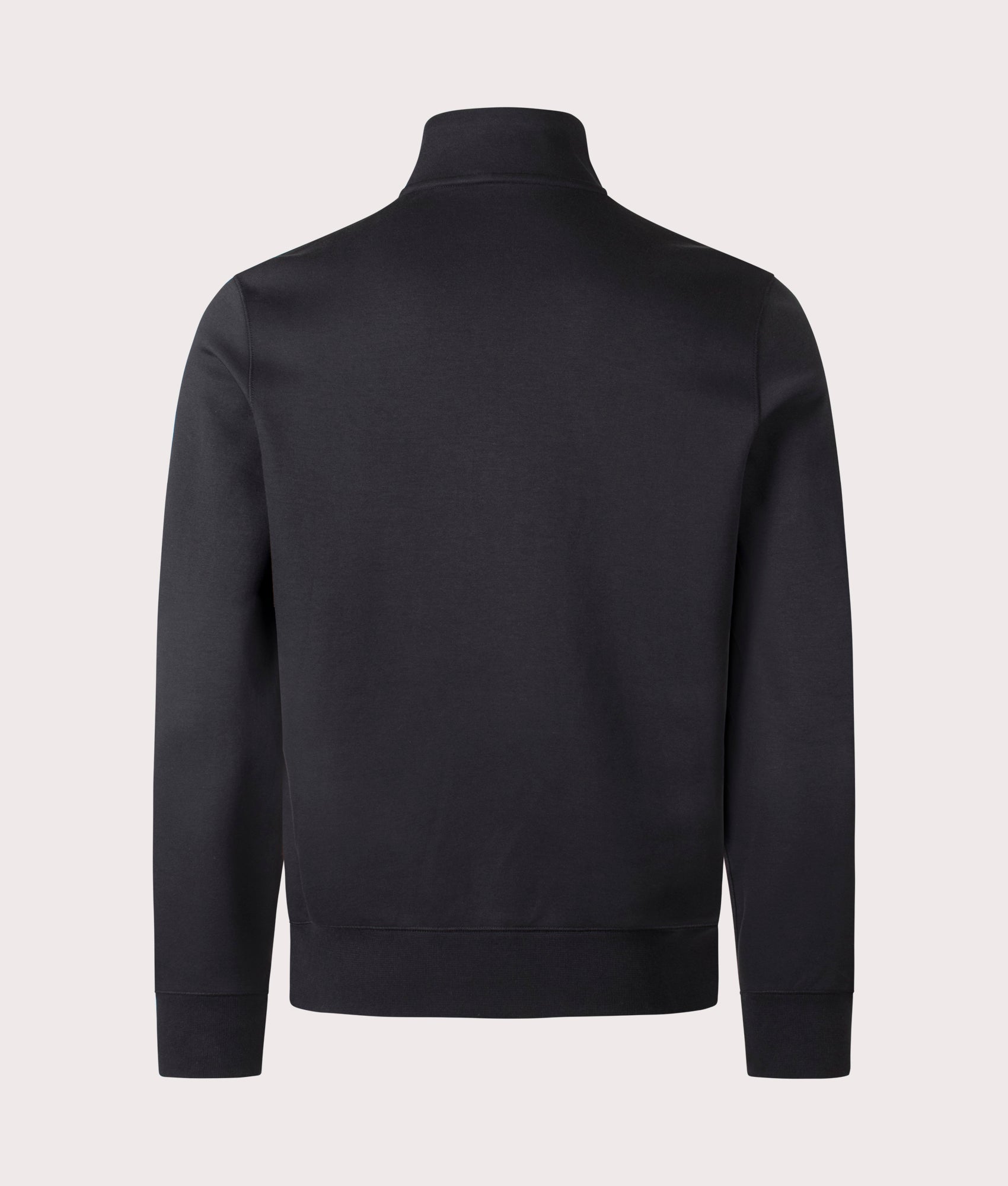 Double Knit Quarter Zip Sweatshirt in Polo Black. 66% Cotton, 34% Polyester | Polo Ralph Lauren | Shot at EQVVS | Back shot