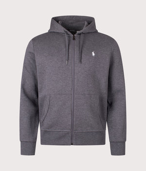 Zip Through Double Knit Hoodie in Barclay Heather | Cotton Blend | Polo Ralph Lauren | EQVVS | Front shot 