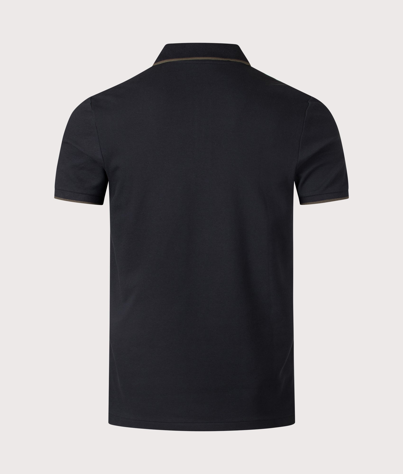 Custom Slim Fit Stretch Oxford Mesh Polo Shirt. Shot by EQVVS. Back shot.