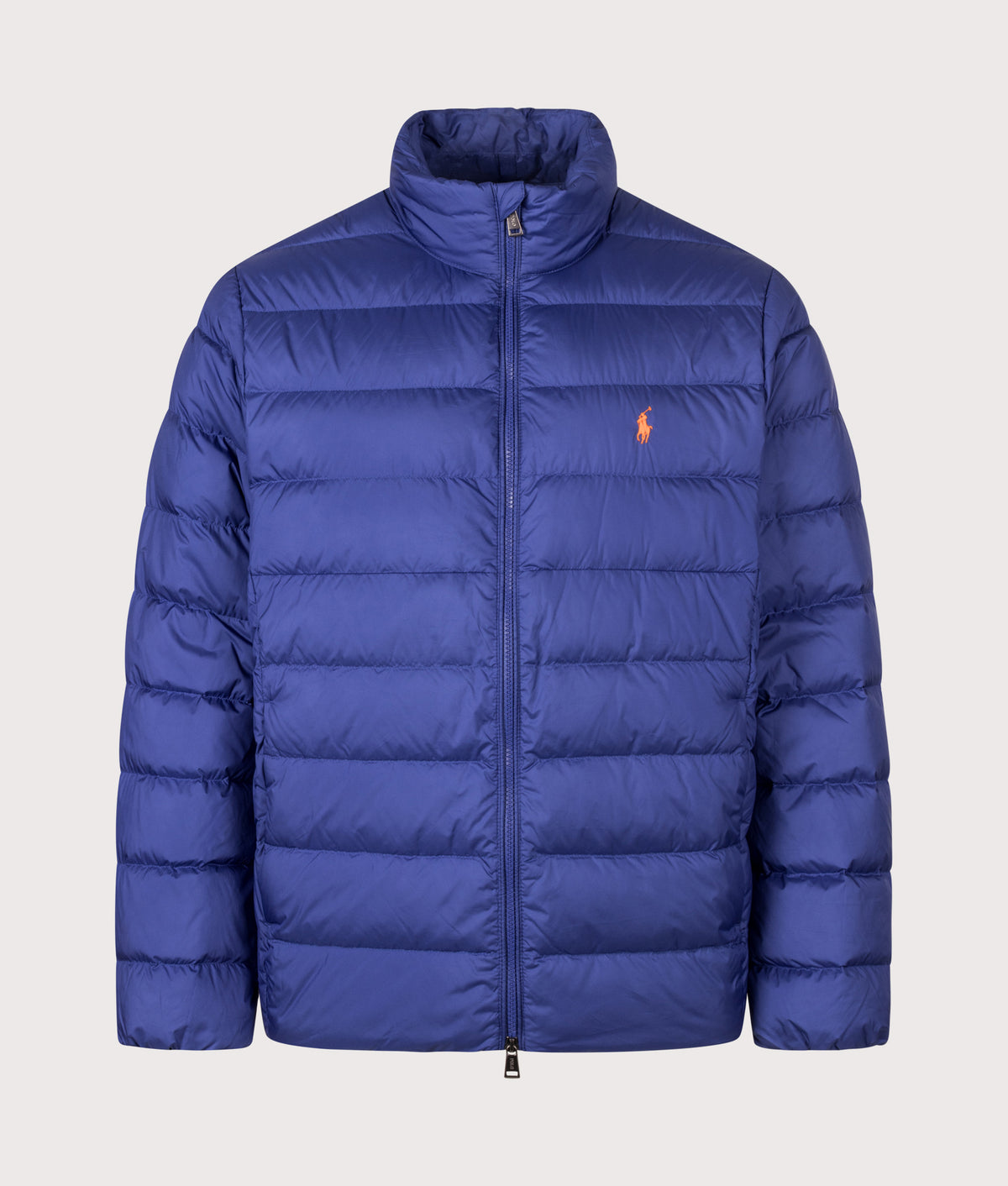 Polo Ralph Lauren The Colden Packable Down Jacket in Blue Yacht at EQVVS Menswear. Front shot.