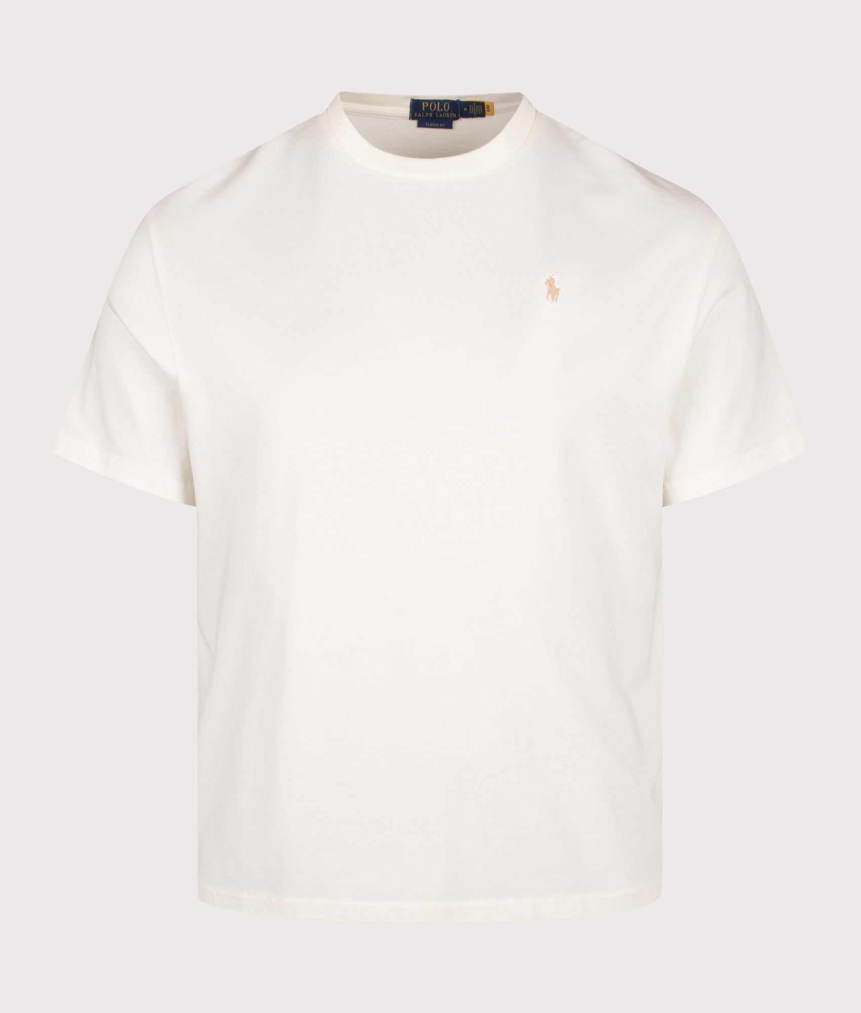 Polo Ralph Lauren Classic Fit Jersey T-Shirt in Clubhouse Cream at EQVVS Menswear. Front shot.