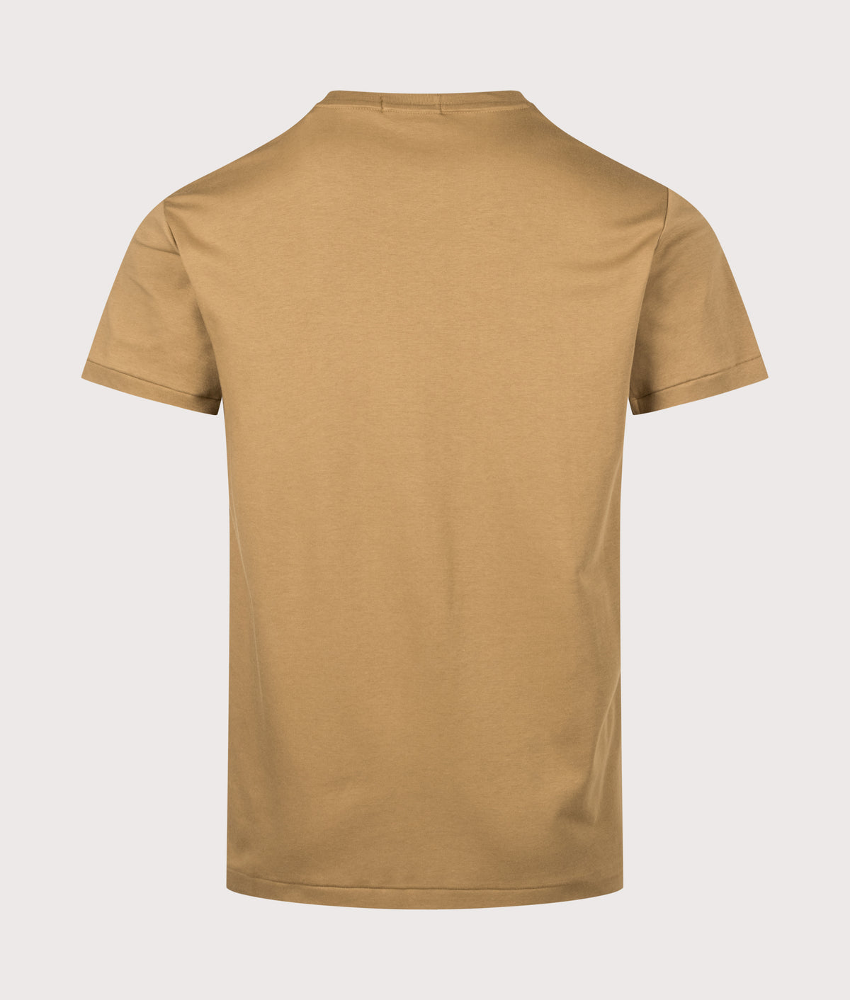 Polo Ralph Lauren Custom Slim Fit Pima T-Shirt in Cafe Brown at EQVVS Menswear. Back shot.