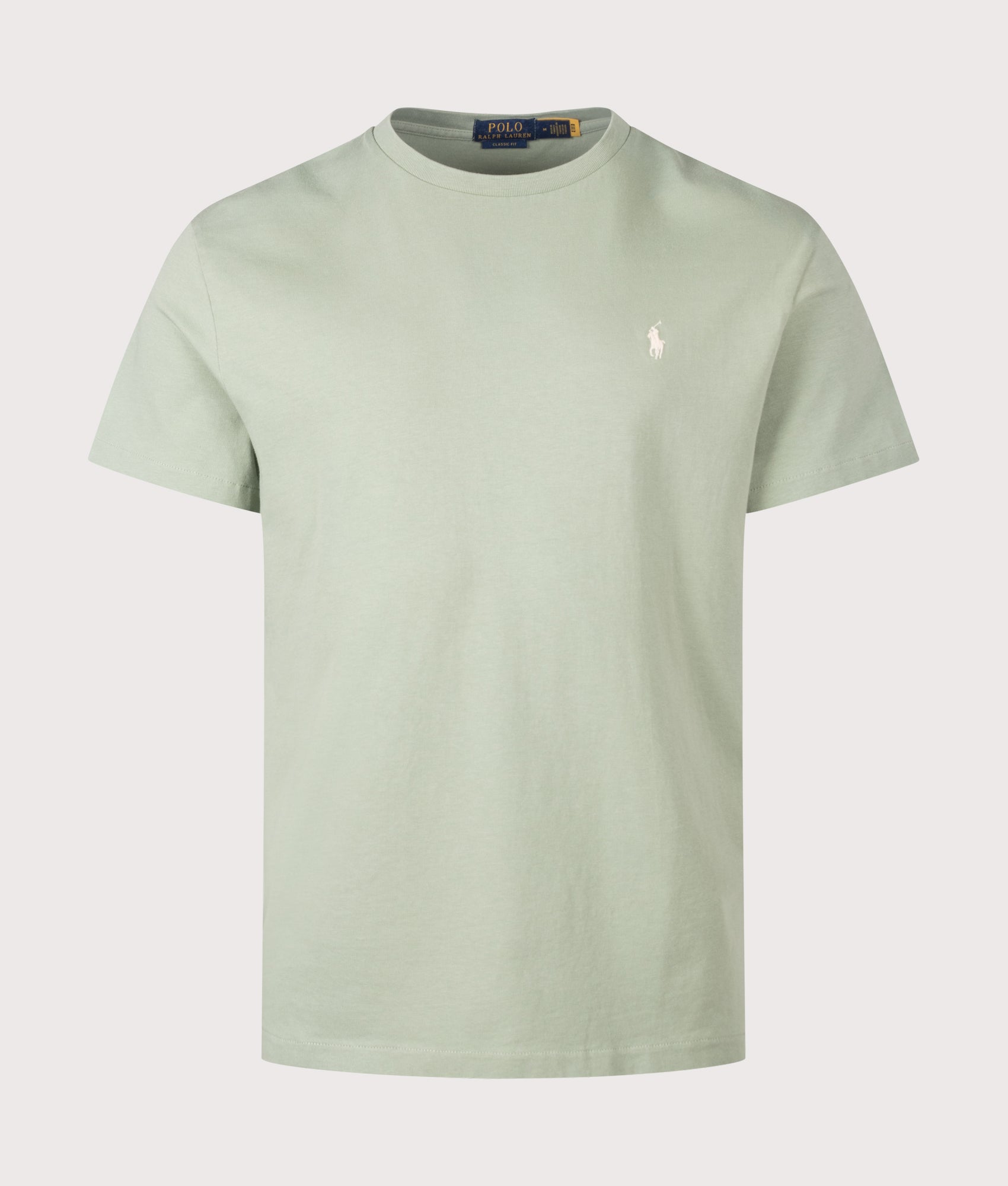 Classic Fit Jersey T-Shirt in Light Green by Polo Ralph Lauren. Shot by EQVVS. Front shot. 