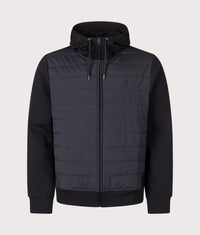 Double Knit Jacquard Zip Through Hoodie: 003 Polo Black 