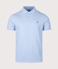 Custom Slim Fit Stretch Mesh Polo Shirt: 516 Chambray Blue 