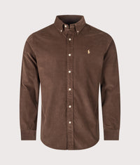 Custom Fit Corduroy Shirt: 503 Nutmeg Brown 