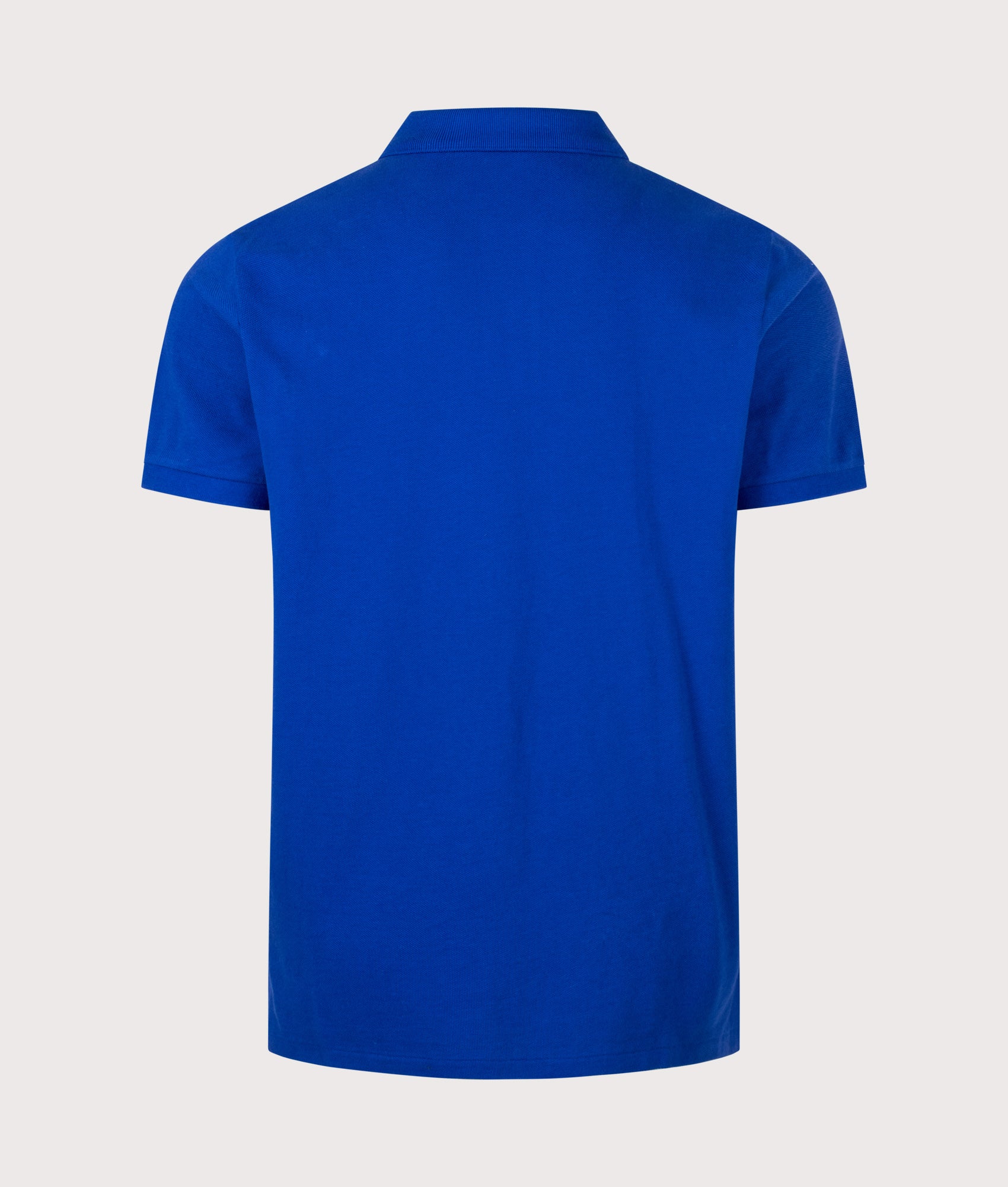 Polo Ralph Lauren Custom Slim Fit Mesh Polo Shirt in Classic Azure at EQVVS Menswear. Back shot.