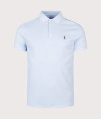 Custom Slim Fit Stretch Mesh Polo Shirt: 001 Small Glen/Pebble Blue 