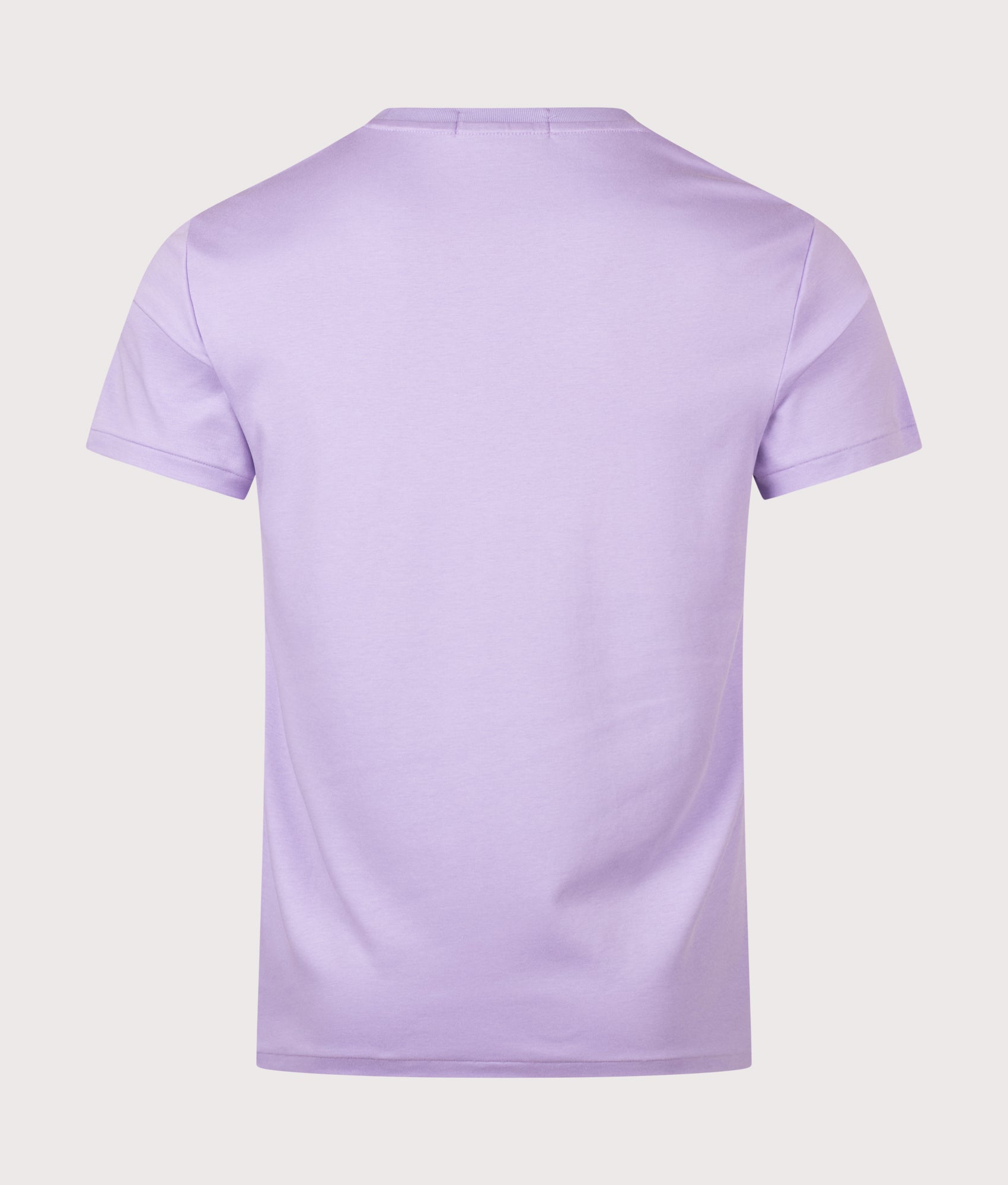 Polo Ralph Lauren Custom Slim Fit Pima T-Shirt in Powder Purple at EQVVS Menswear. Back shot.