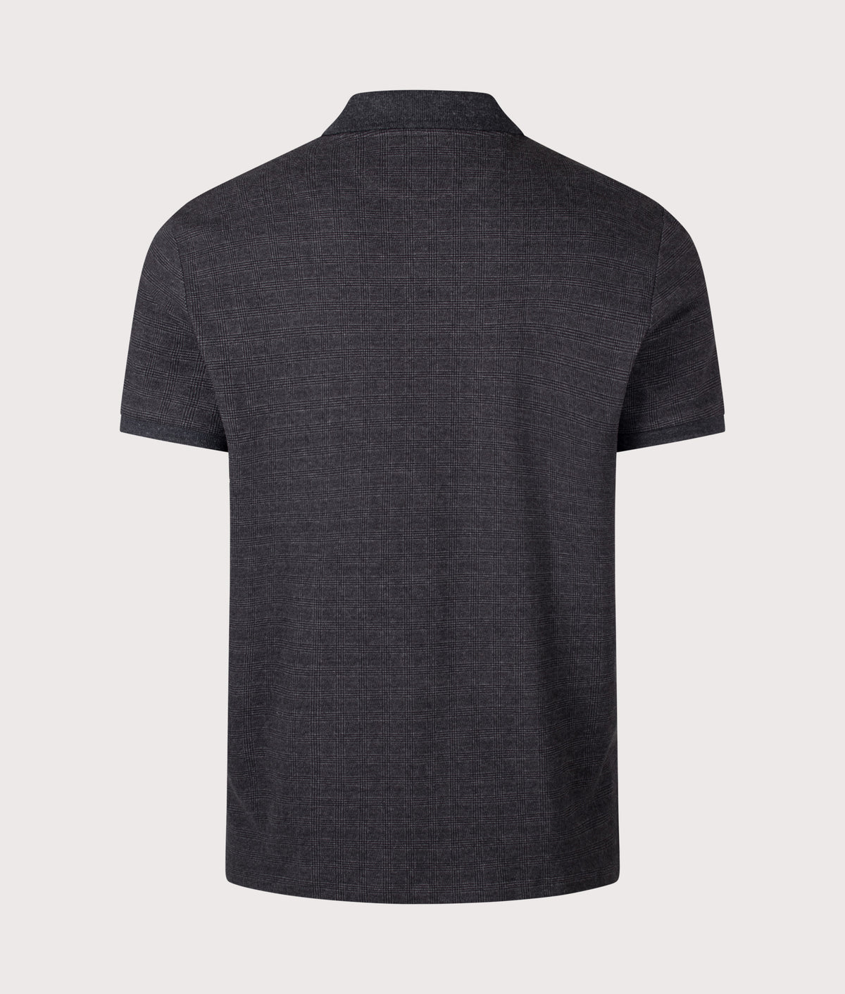Polo Ralph Lauren Custom Slim Fit Stretch Mesh Polo Shirt in Small Glen/Windsor Heather at EQVVS Menswear. Back shot.