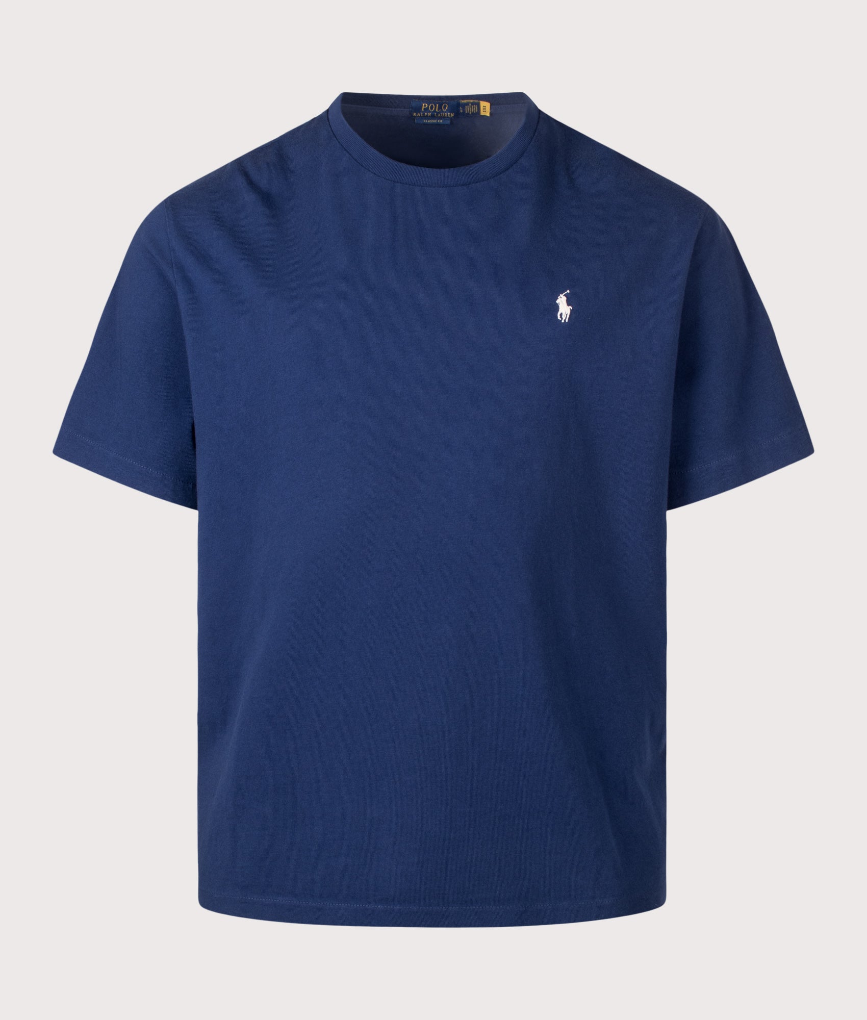 Polo Ralph Lauren Classic Fit Jersey T-Shirt in Cruise Navy at EQVVS Menswear. Front shot.