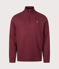 Loose Fit Estate-Rib Quarter Zip Knit Jumper: 509 Classic Wine 