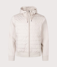 Double Knit Jacquard Zip Through Hoodie: 004 Stoneware Grey 