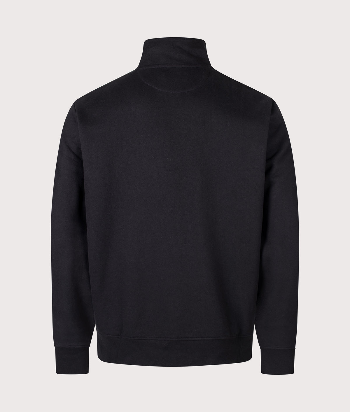 Polo Ralph Lauren The RL Fleece Quarter Zip Sweatshirt in Polo Black at EQVVS Menswear. Back shot.