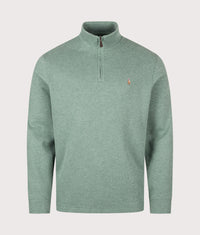 Loose Fit Estate-Rib Quarter Zip Knit Jumper: 506 Pine Heather 