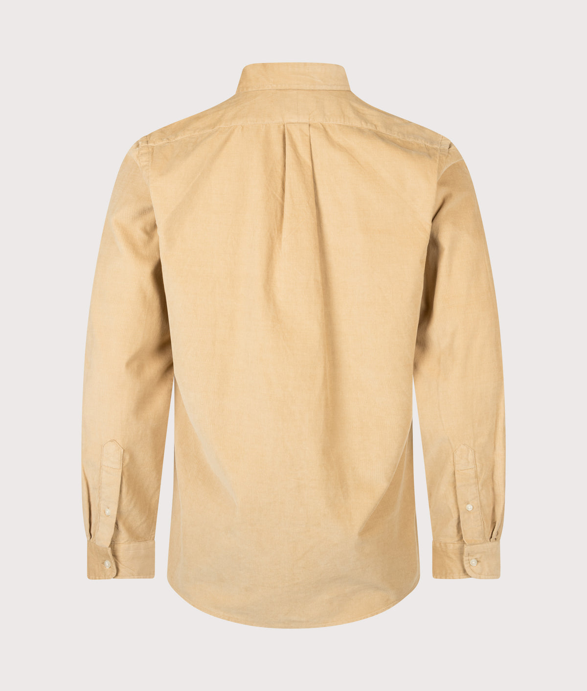 Polo Ralph Lauren Custom Fit Corduroy Shirt in Classic Camel at EQVVS Menswear. Back shot.