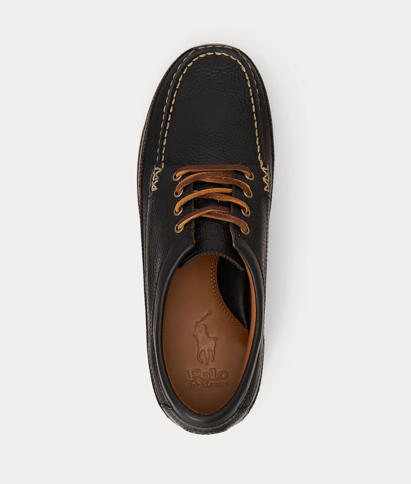 Polo Ralph Lauren Ranger Low Boots in Black at EQVVS Menswear. Top shot.