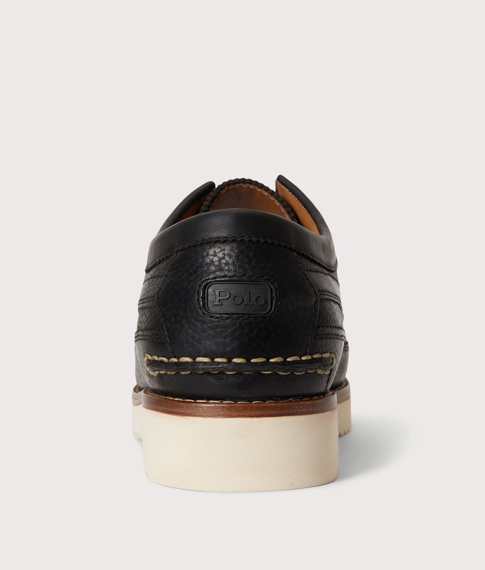 Polo Ralph Lauren Ranger Low Boots in Black at EQVVS Menswear. Back shot.