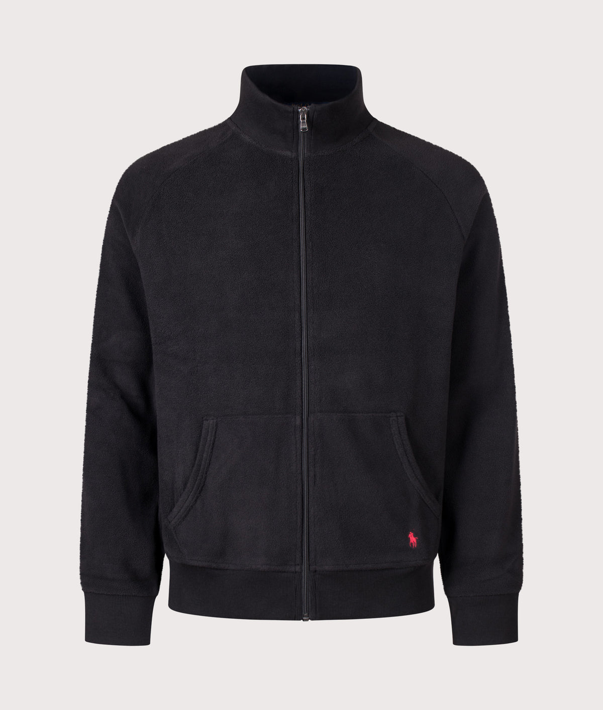 Polo Ralph Lauren Regular Fit Zip Through Polar Fleece in Polo Black at EQVVS Menswear. Front shot.