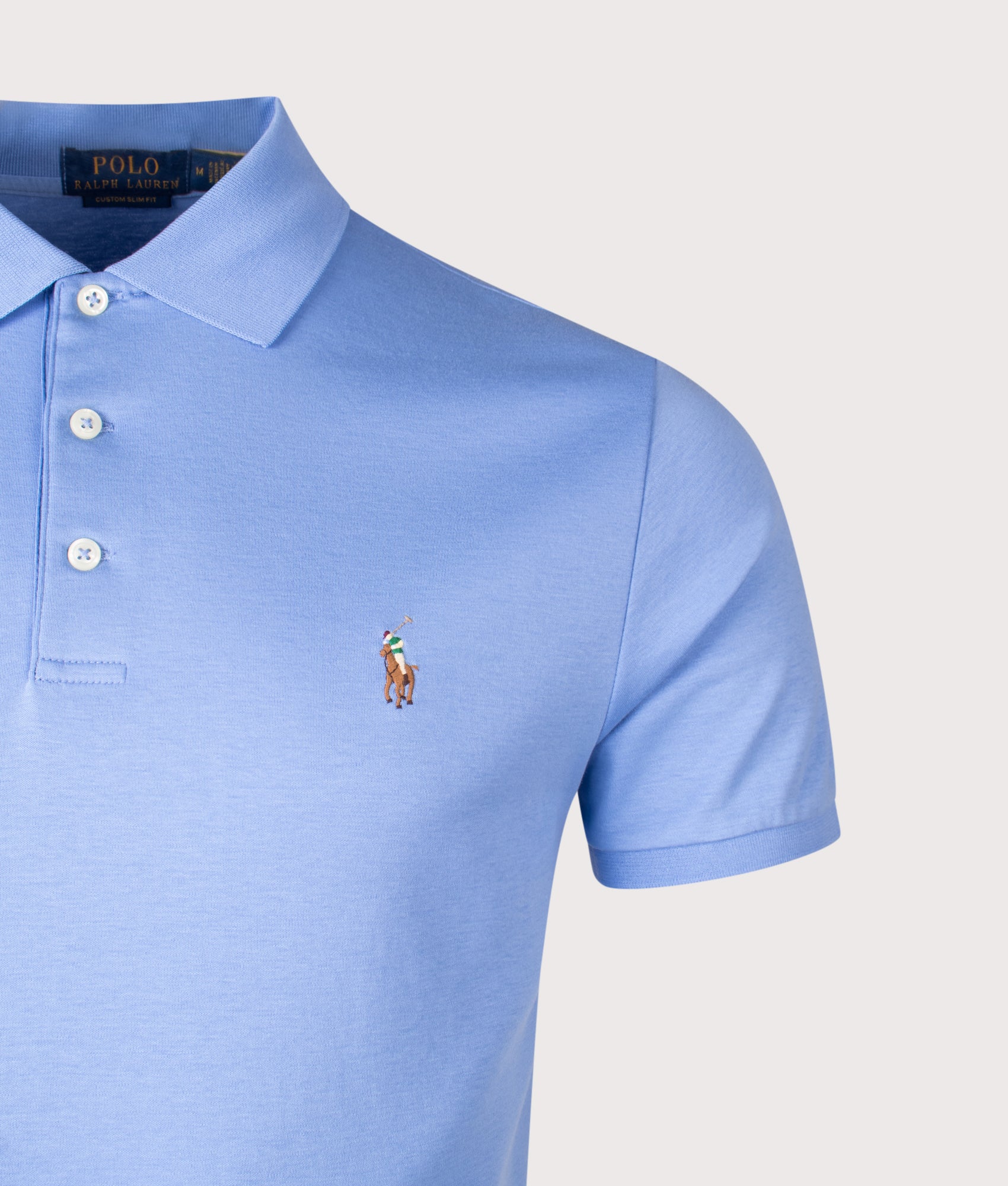 Custom Slim Fit Soft Cotton Polo Shirt. Shot by EQVVS. Detail shot. 