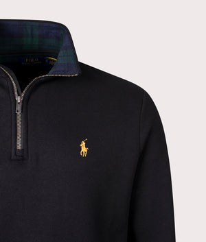 Quarter Zip Sweatshirt in Polo Black | Polo Ralph Lauren | EQVVS | Front detail shot 