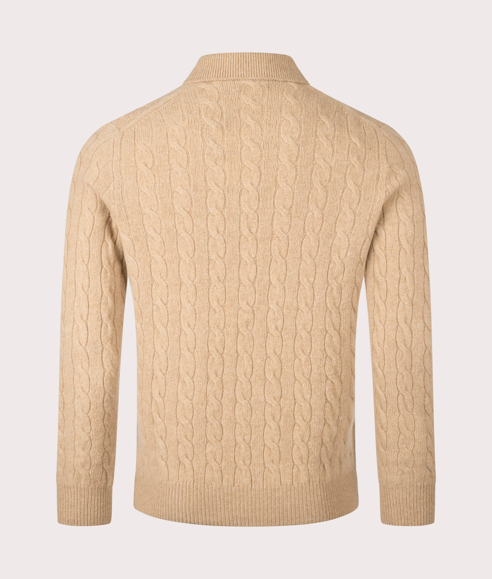 Cashmere Blend Cable Knit Sweatshirt in Camel Melange | Polo Ralph Lauren | EQVVS | Back shot 