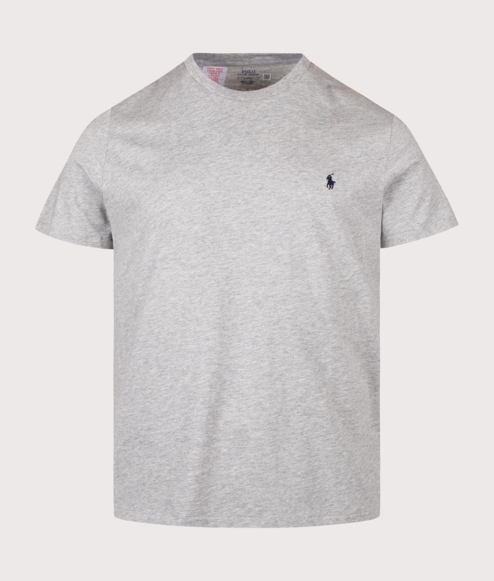 Polo Ralph Lauren Classic Fit Lightweight T-Shirt in Andover Heather  with a Navy Polo Pony at EQVVS Menswear. Front shot.
