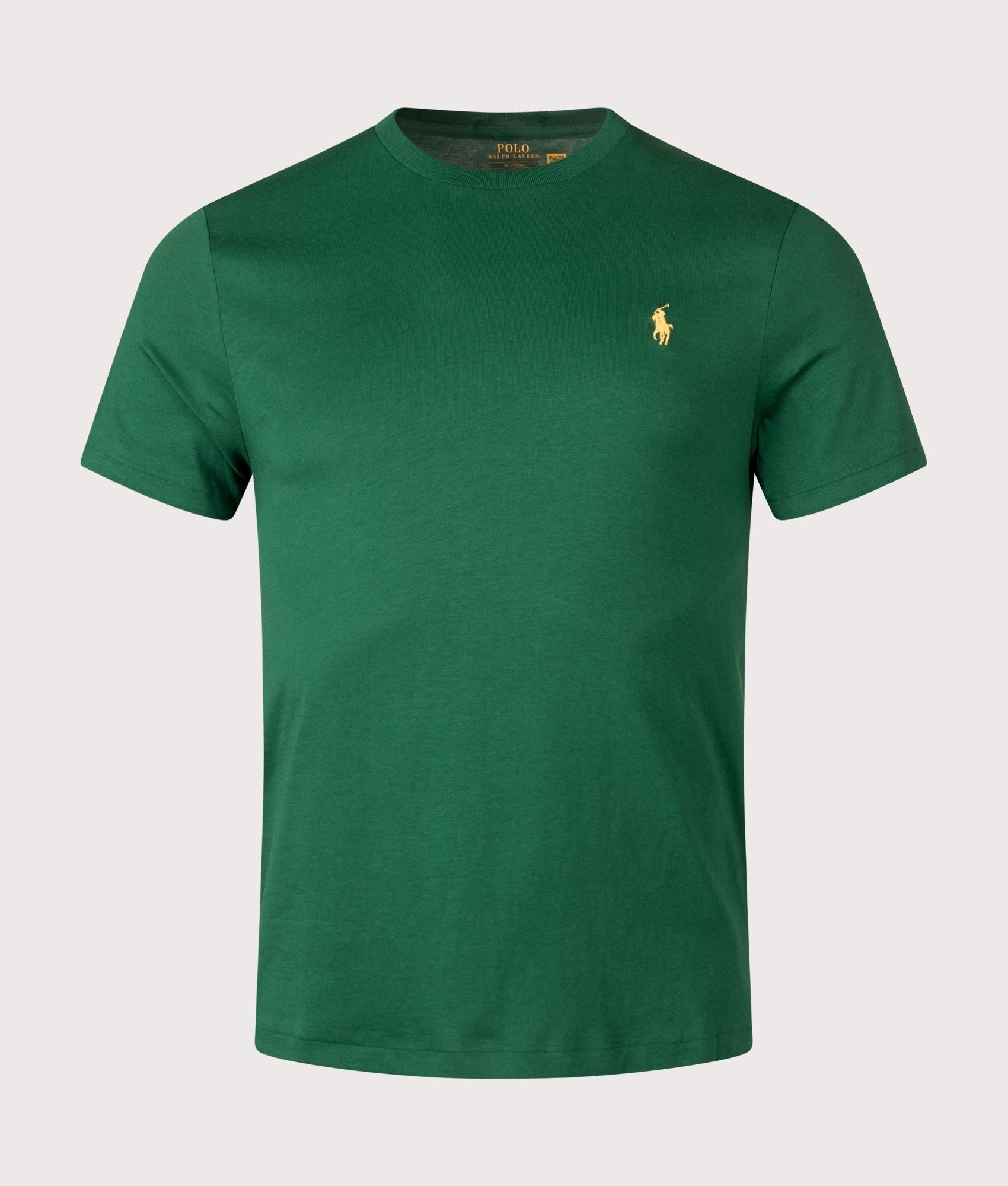 Polo Ralph Lauren Custom Slim Fit Jersey T-Shirt in New Forest at EQVVS Menswear. Front shot.