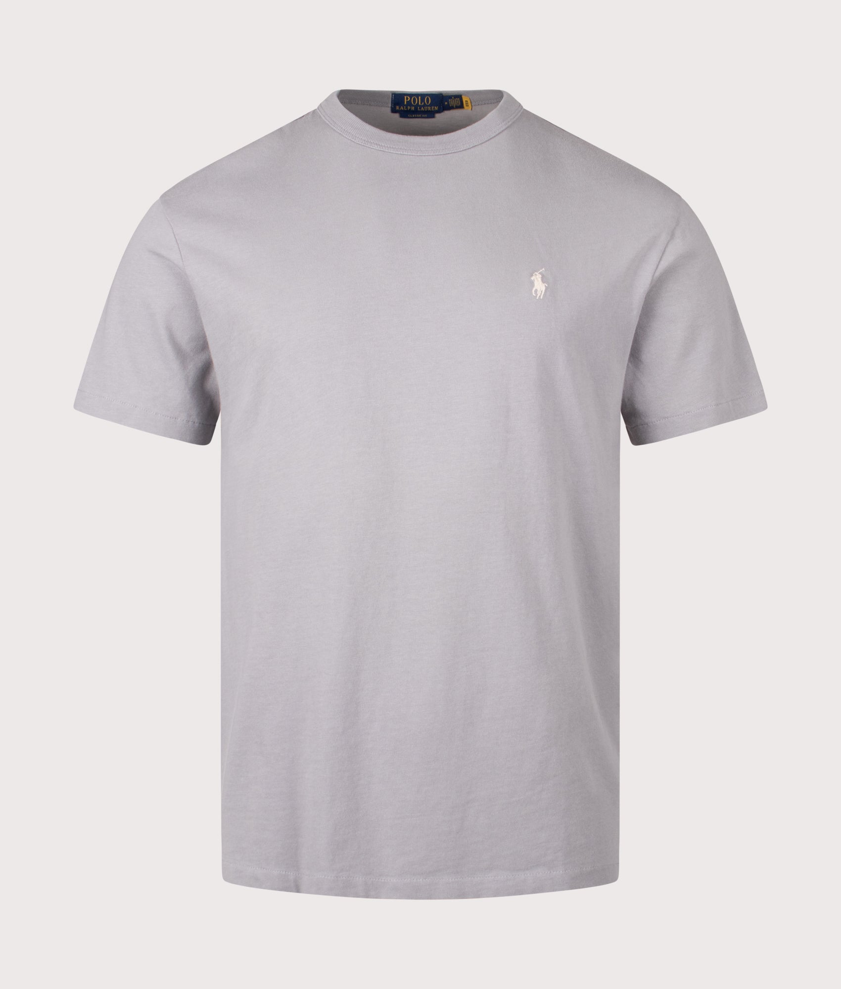 Jersey T-Shirt in Soft Grey | 100% Cotton | Polo Ralph Lauren | EQVVS | Front shot 