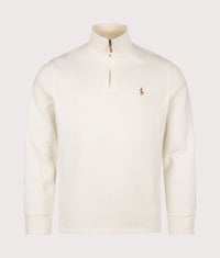 Estate-Rib Quarter Zip Jumper: 004 Parchment Cream 