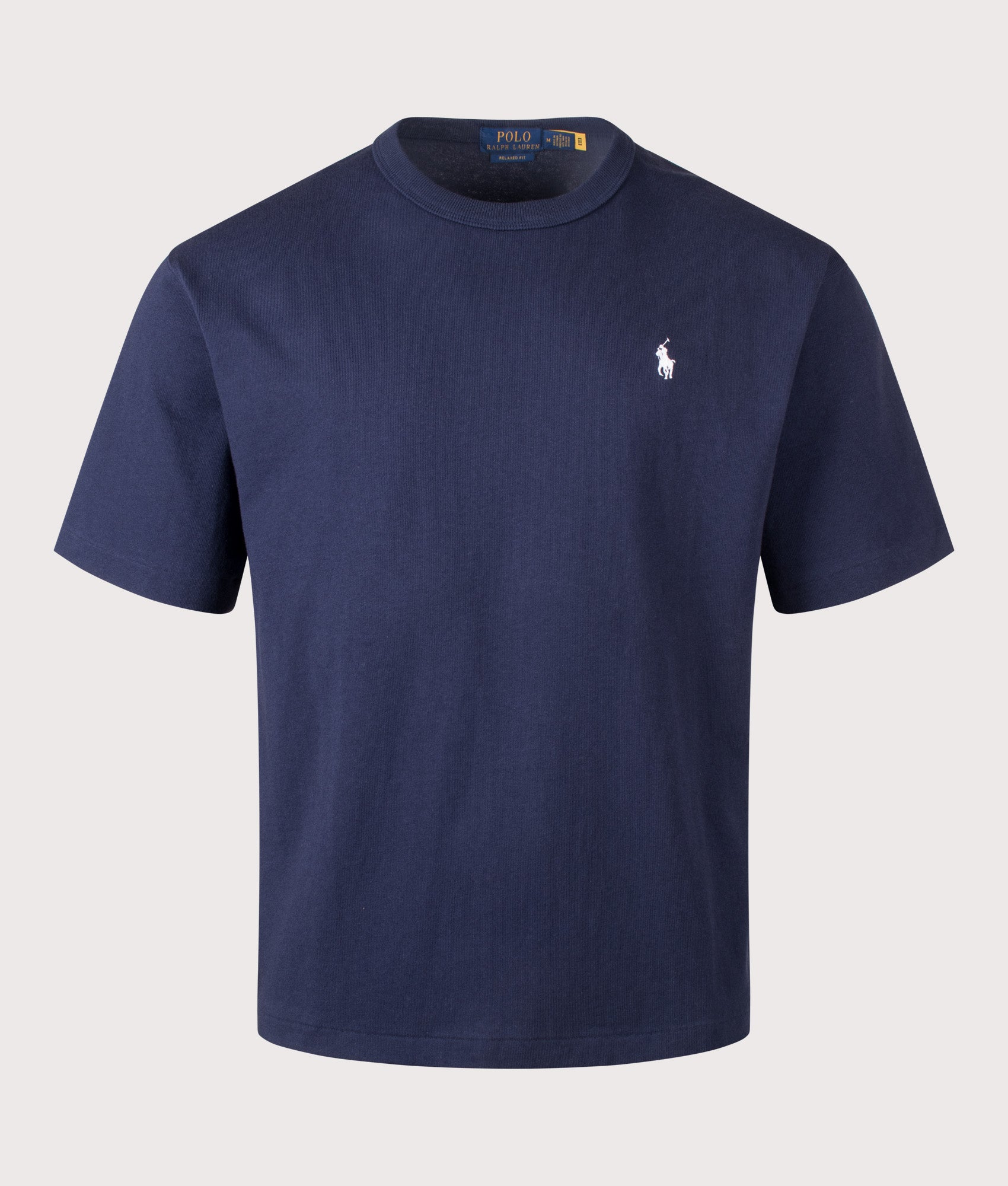 Polo Ralph Lauren Relaxed Fit Logo Jersey T-Shirt in Cruise Navy at EQVVS Menswear. Front shot.
