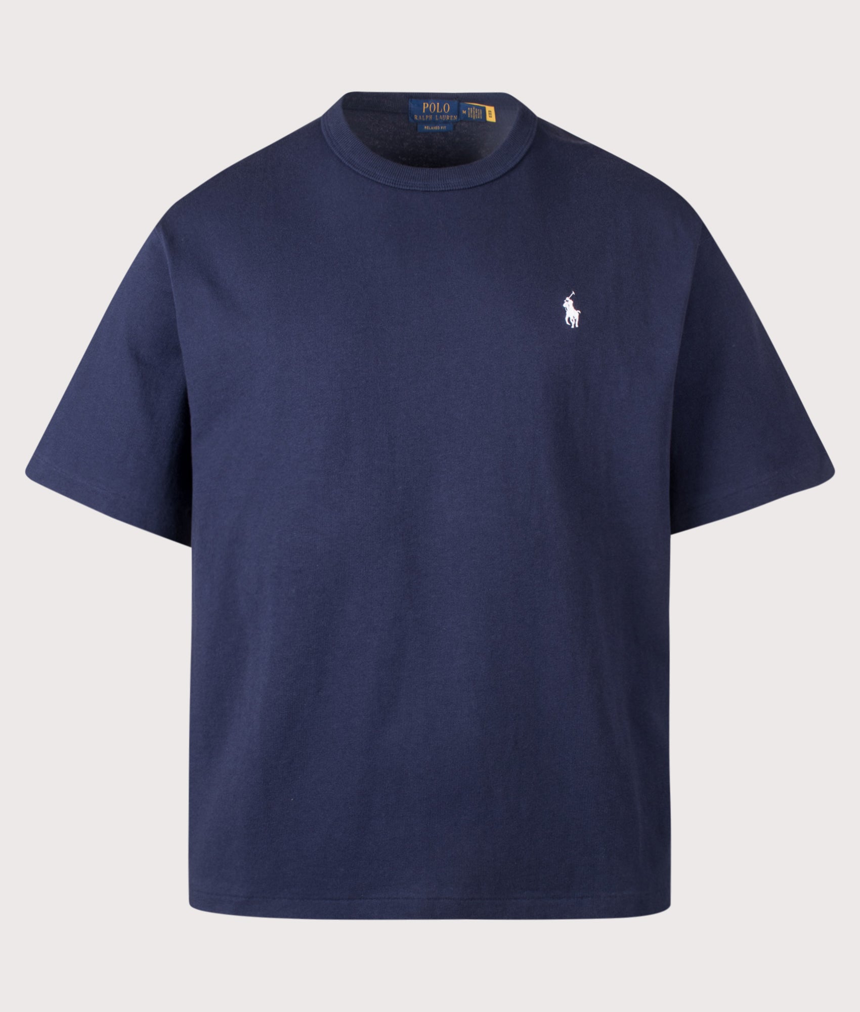 Polo Ralph Lauren Relaxed Fit Logo Jersey T-Shirt in Cruise Navy at EQVVS Menswear. Front shot.